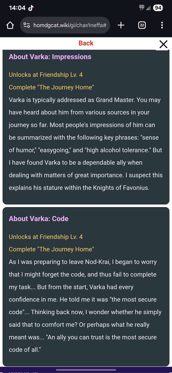 DailyyVarkaa's tweet image. Ineffas voicelines about Varka!