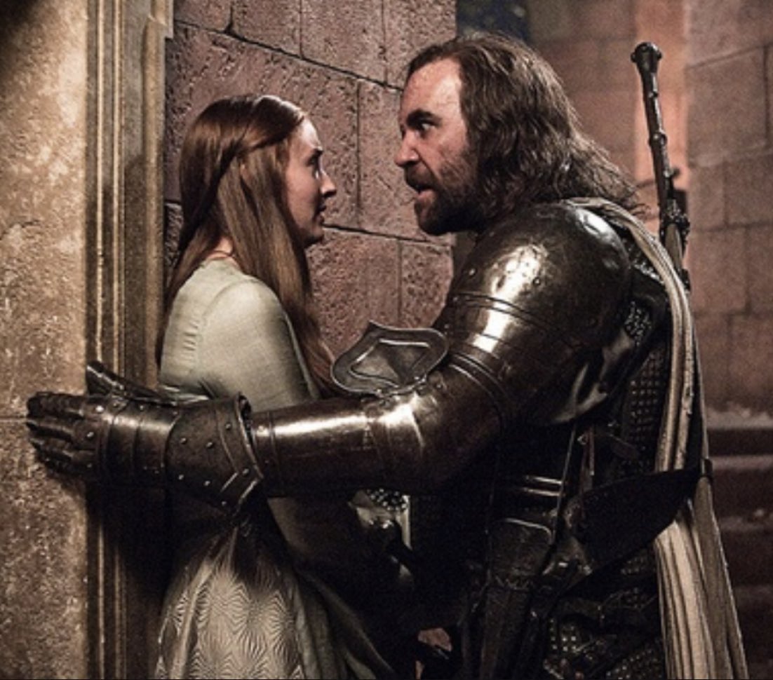Tremenda lección le da ‘El Perro’ Sandor Clegane a Sansa Stark en este dialogo de los libros📚:

—¿Por qué permitís que os llamen perro? —le preguntó—. No dejáis que nadie diga que sois un caballero.

—Los perros me gustan más que los caballeros. El padre de mi padre era el