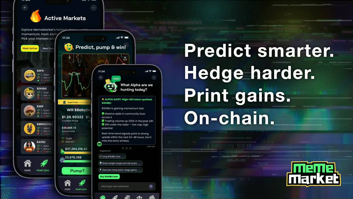 VikingXBT's tweet image. I think something like @MemeMarketFun could really be something that CT would adopt with lightning speed.

AI-powered, risk-hedged prediction market for meme coins. In short: If a meme is trending hard, they&apos;ll allow you to long or short.

Lets assume I&apos;m up 100x on something and…