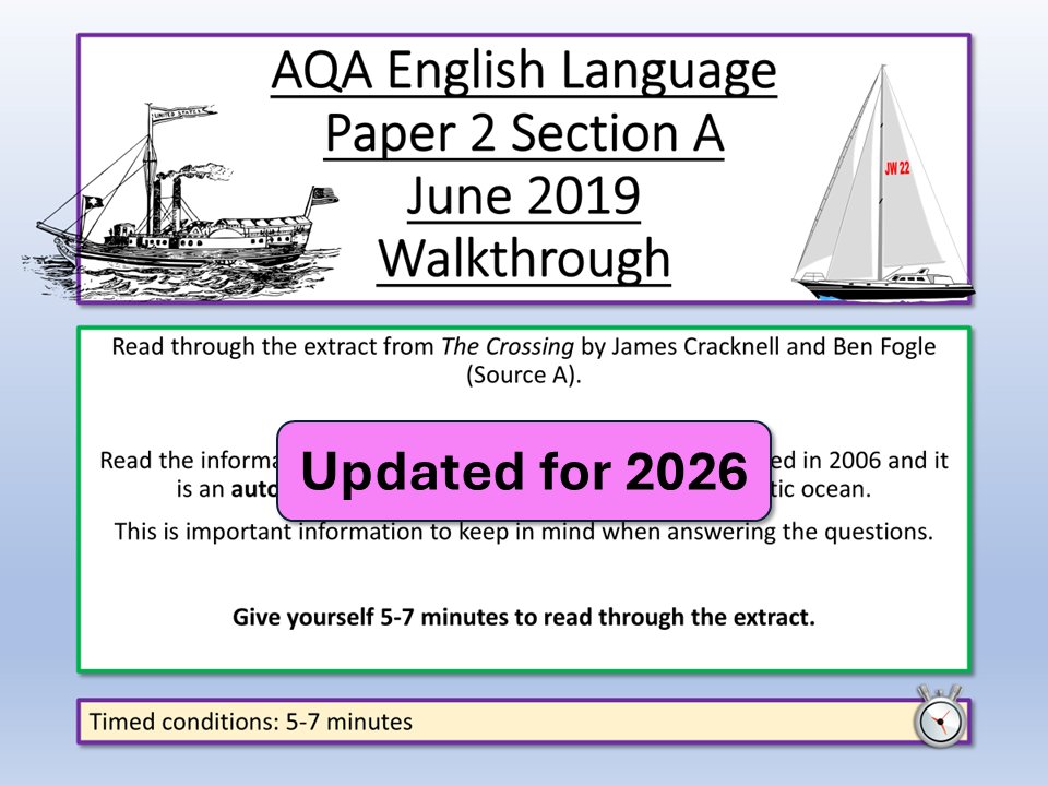 AQA English Language Paper 2 June 2019 walkthrough - updated for the 2026 questions. Previously downloaded? Get the update FREE.
tes.com/teaching-resou…
#teamenglish #edutwitter #teachertwitter #gcses #gcses2026 #aqa #aqa2026 #teachers #teach #teaching #teacher #education #exam