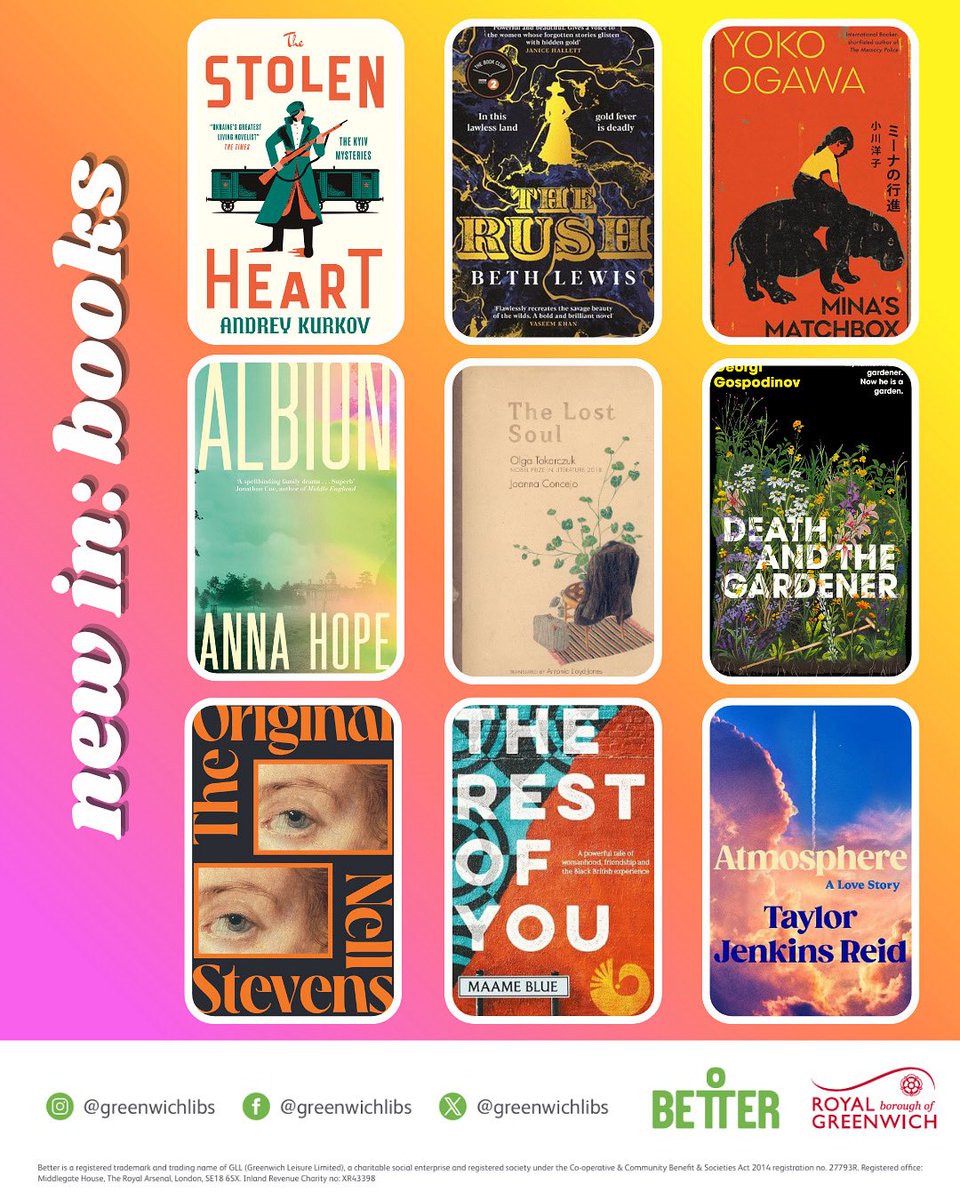 We have lots of incredible #NewBooks in our libraries! Use your #Greenwich #Library card + PIN to reserve your chosen reads here: bit.ly/3Ew1YFL and you can collect at a library of your choice in the borough, or use #Libby on your digital device! 📚 #LoveYourLibrary