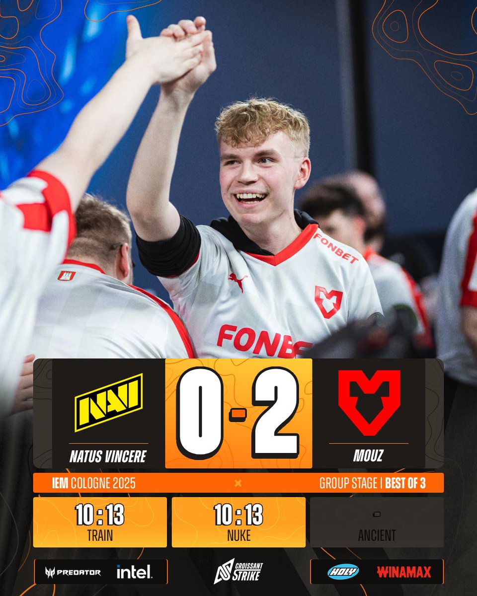 CroissantStrike's tweet image. ⏭️ DEUX RENCONTRES À SENS UNIQUE !

D&apos;un côté, 🇸🇪 HEROIC est éliminé tandis que 🇪🇺 MOUZ gagne sa place pour les playoffs d&apos;#IEM 🇩🇪 Cologne.
En lower bracket on aura donc demain 🇪🇺 Ninjas in Pyjamas face à 🇪🇺 Natus Vincere.