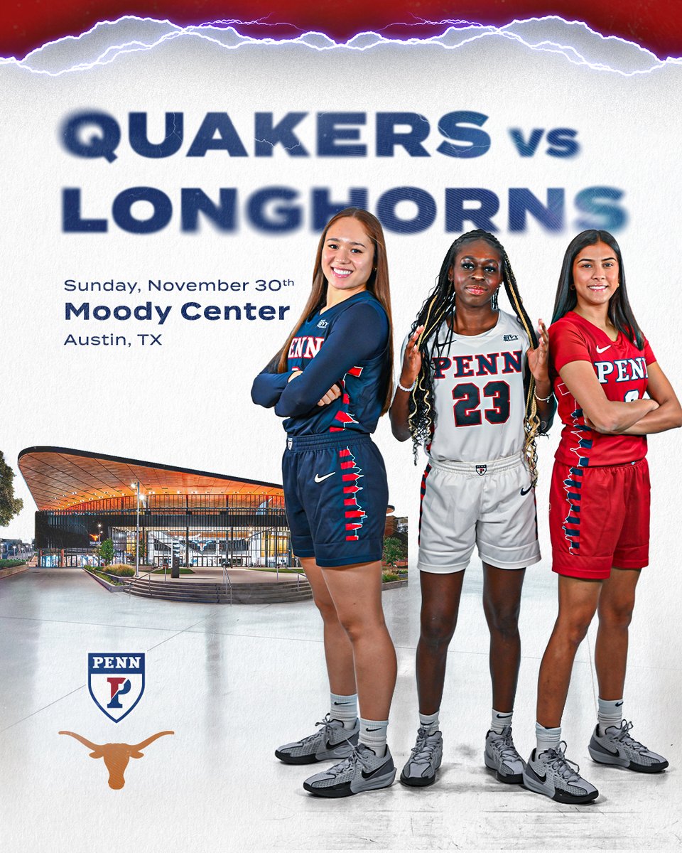 PennWBB's tweet image. 𝗔𝗿𝗲 𝘆𝗼𝘂 𝗿𝗲𝗮𝗱𝘆 𝗳𝗼𝗿 𝘂𝘀, 𝗔𝘂𝘀𝘁𝗶𝗻? 🤠

We are excited to visit Final Four foe @TexasWBB on Sunday, Nov. 30!

📰 goquakers.co/41hHVTt

#FightOnPenn