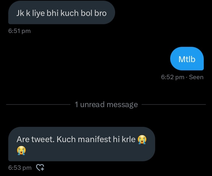 g0lden5255's tweet image. Ab isko kaise smjhau ki mai itni unlucky hu ki jo bhi manifest krti hu, uska exact ulta hi ho jata hai 😭 Isliye Jungkook ke case mein chup rehna hi behtar smjhti. Safety reasons.