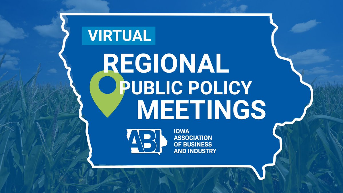 Iowa ABI (@iowaabi) on Twitter photo 📣 ABI Members! Join us this week for 1 of 3 virtual Public Policy Meetings—tailored for SE, Central, & NE Iowa. Hear from pro-business lawmakers like Rep. <a href="/TaylorCollinsIA/">Rep. Taylor Collins</a>, Rep. Bill Gustoff, and Sen. Scott Webster.
🗓️ Visit our Events Calendar to RSVP: iowaabi.org/events/ 📣 ABI Members! Join us this week for 1 of 3 virtual Public Policy Meetings—tailored for SE, Central, & NE Iowa. Hear from pro-business lawmakers like Rep. <a href="/TaylorCollinsIA/">Rep. Taylor Collins</a>, Rep. Bill Gustoff, and Sen. Scott Webster.
🗓️ Visit our Events Calendar to RSVP: iowaabi.org/events/