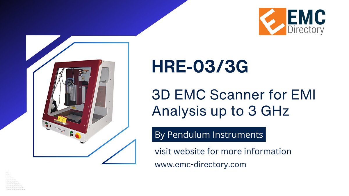 emcdirectory's tweet image. The HRE-03/3G from Pendulum Instruments is an EMC Scanner that is designed for measurement and analysis of electromagnetic interference (EMI)

Datasheet Download: ow.ly/Mh2J50WvY3r

#EMCDirectory #Product #ElectromagneticInterference #ProbeKit #TechInnovation
