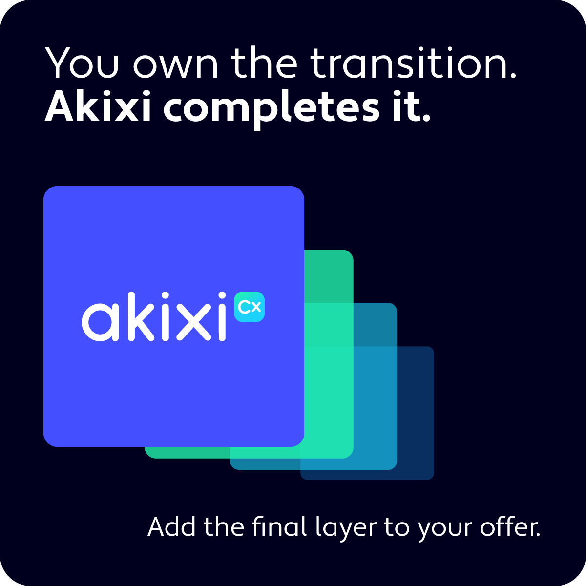 As an MSP, you own the transformation... Akixi completes it ✔️

Add analytics, CRM data, and real-time insights to every Webex Calling deployment. 

Add the final layer to your offer 👉 eu1.hubs.ly/H0m1k4p0