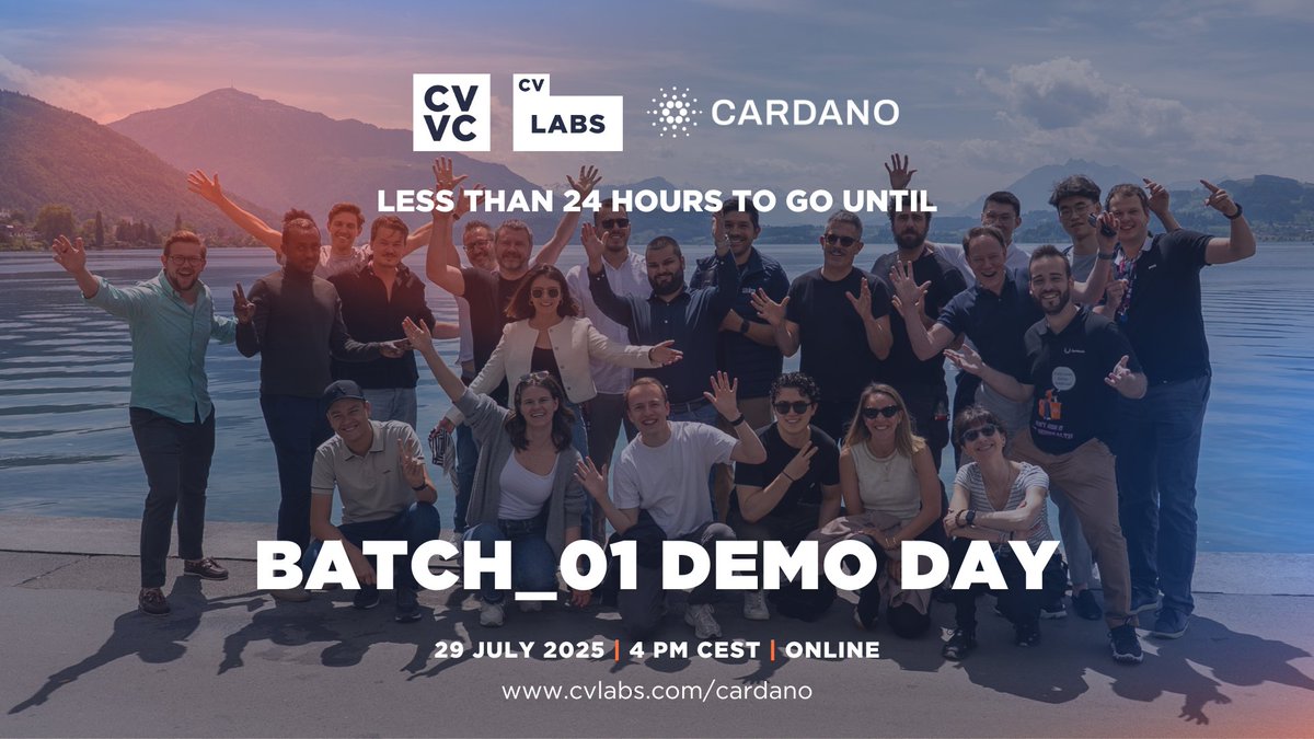 CV Labs (@cv_labs) on Twitter photo π¨ Last chance to sign up for the CV Labs <a href="/Cardano/">Cardano Community</a> Accelerator Demo Day! Less than 24 hours to go: lu.ma/t8jtoycw
Over the past ten weeks, we have been working closely with nine exceptional startups building on <a href="/Cardano/">Cardano Community</a>, from DePin to DeFi, Consumer Applications, π¨ Last chance to sign up for the CV Labs <a href="/Cardano/">Cardano Community</a> Accelerator Demo Day! Less than 24 hours to go: lu.ma/t8jtoycw
Over the past ten weeks, we have been working closely with nine exceptional startups building on <a href="/Cardano/">Cardano Community</a>, from DePin to DeFi, Consumer Applications,