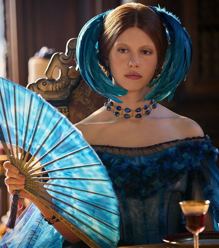 allurequinn's tweet image. mia goth and jacob elordi for frankenstein