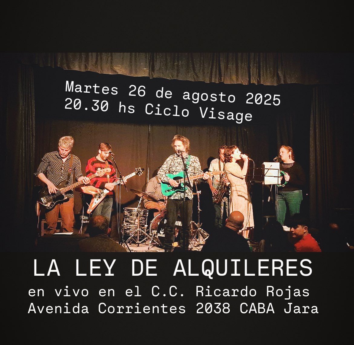 Martes 26 de agosto La Ley de Alquileres tocamos por vez primera en <a href="/elrojasuba/">ElRojas</a> en el marco del #CicloVisagë (obviamente se agradece el retuiteo…