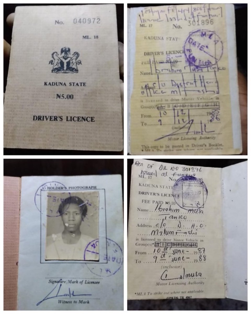 Hon_Jesugbemi's tweet image. In 1988,the cost of a  drivers license was 5 Naira in Nigeria 🇳🇬

Were you there??? 🤔