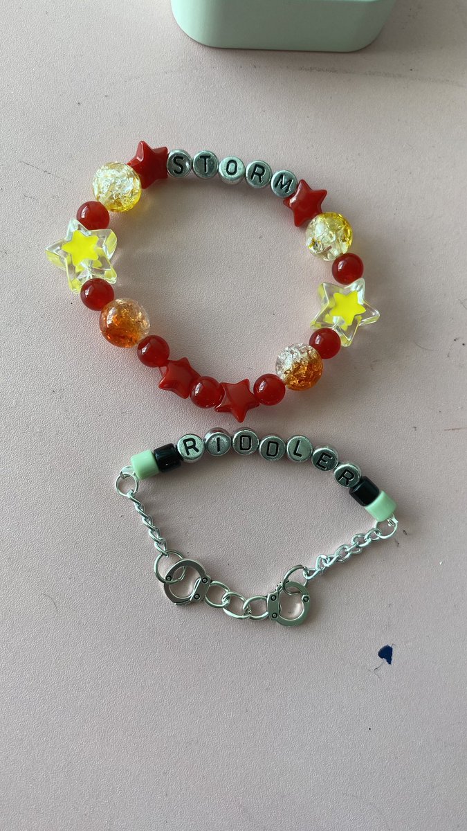 Louplht's tweet image. Made a riddler bracelet!!!! Now i have one for each of my men &amp;gt;:3