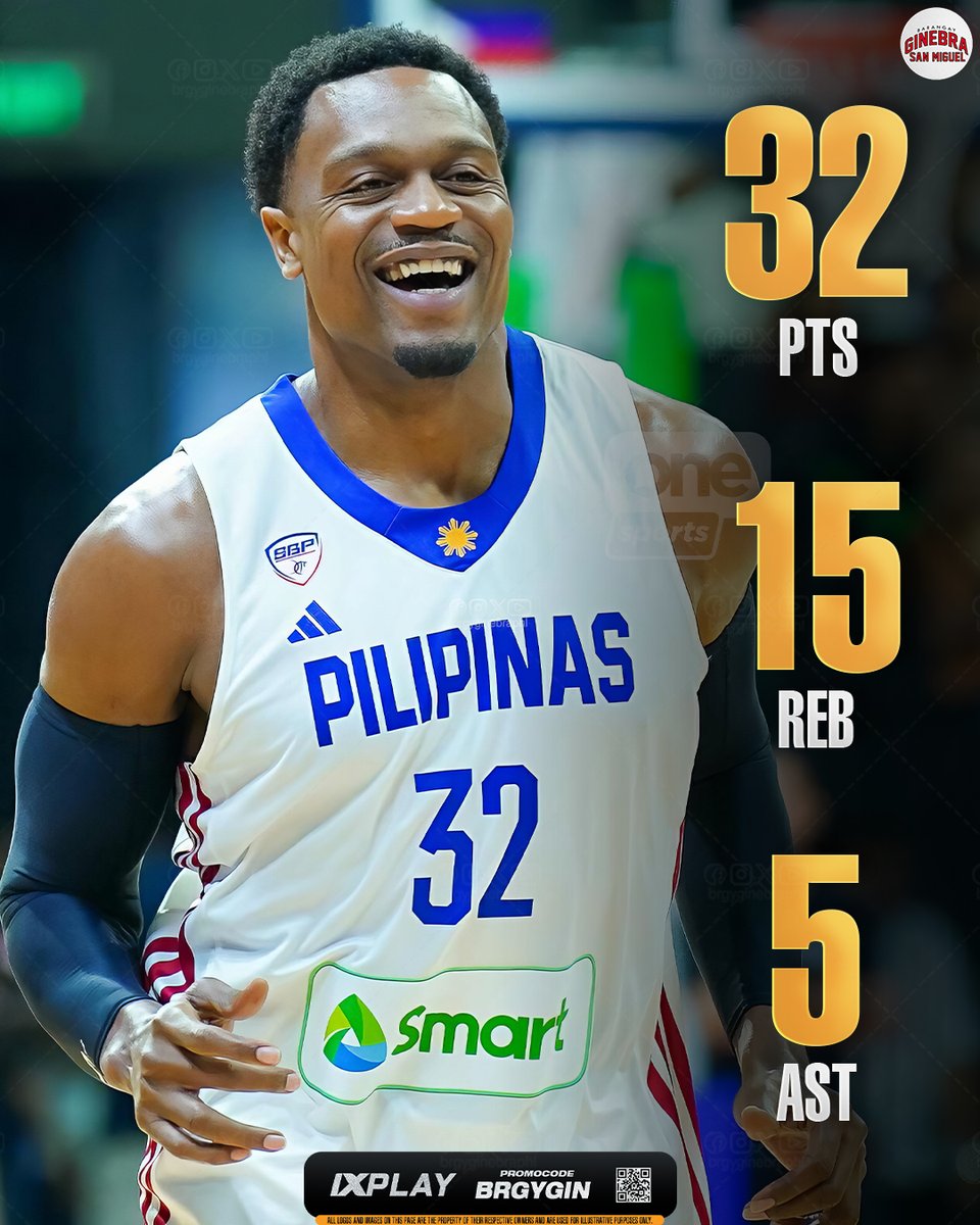 Barangay Ginebra San Miguel (@brgyginebraphl) on Twitter photo Welcome back, JB! π
Justin Brownlee Tonight: 32 PTS, 15 REB, 5 AST, 5 3PM Welcome back, JB! π
Justin Brownlee Tonight: 32 PTS, 15 REB, 5 AST, 5 3PM