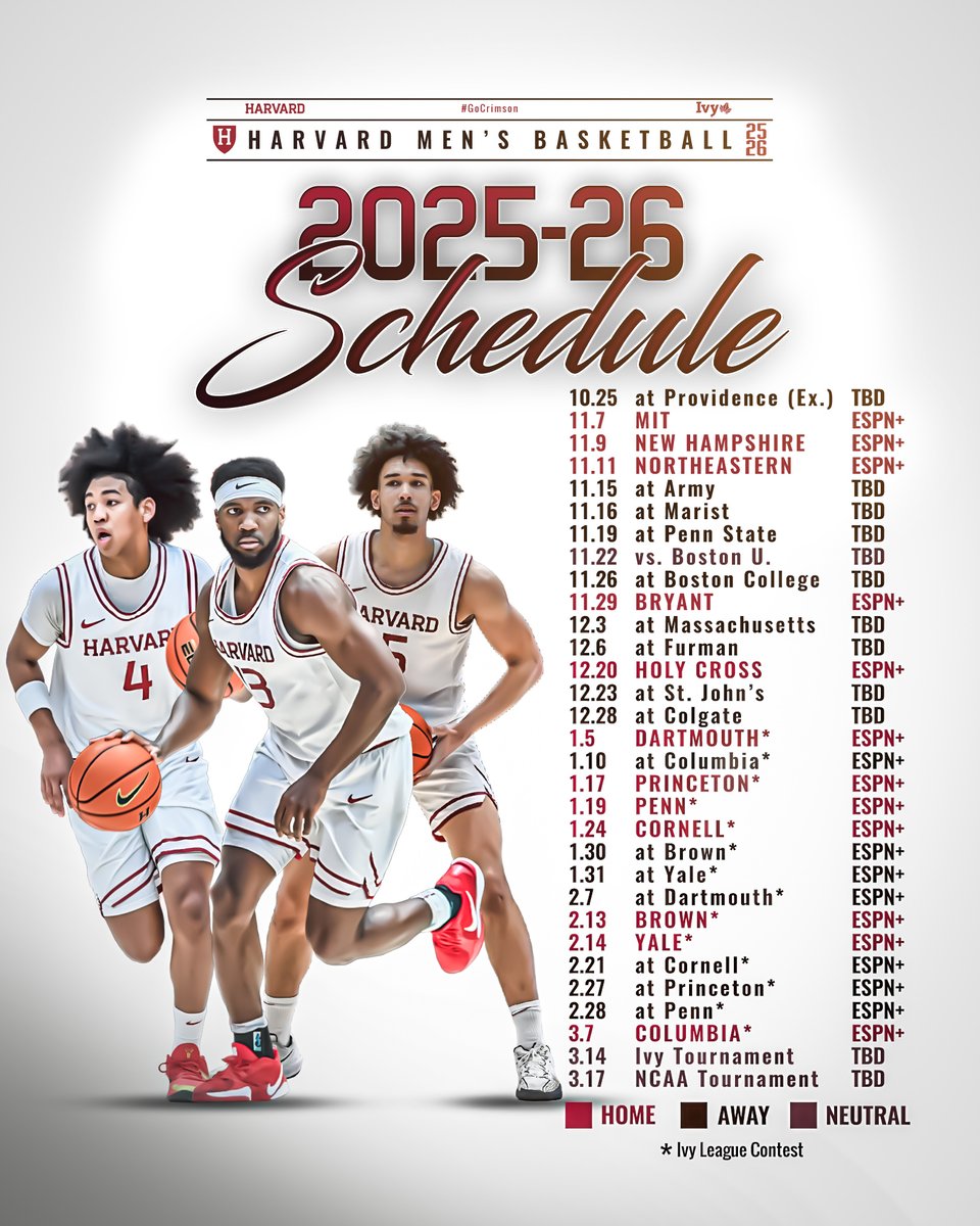 🚨 Our 2025-26 Schedule is Here! 👀

📆 tinyurl.com/269xxflh
📰 tinyurl.com/2xu94st3
🎟️ GoCrimson.com/tickets

#GoCrimson #OneCrimson