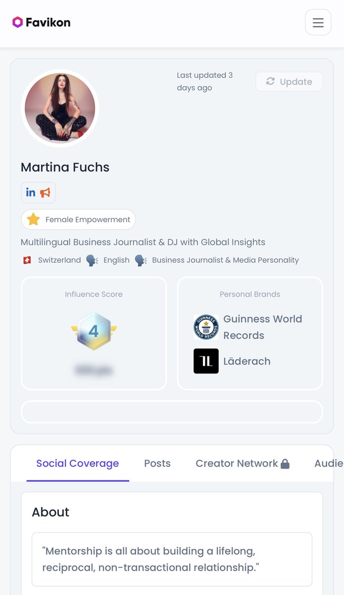 martinaglobal's tweet image. Happy Monday!
What a surprise to be ranked # 8 @LinkedIn Top Voice for Switzerland in 2025!
Alongside other business executives and thought leaders including @FIFAcom President Gianni Infantino and @UBS Group CEO Sergio Ermotti.
Here’s the full ranking:…