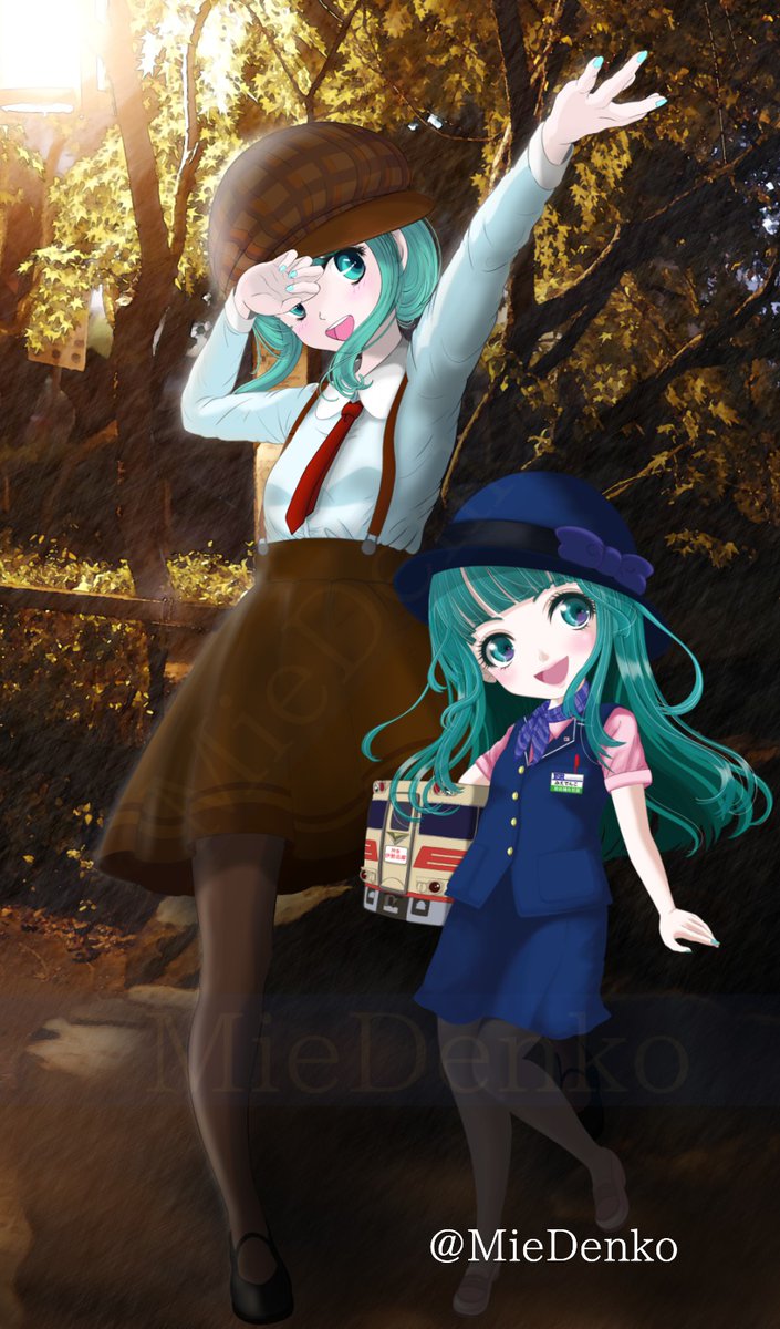 MieDenko's tweet image. #みんなのデフォ絵と等身絵の比較が見たい 
こんな感じかな～～