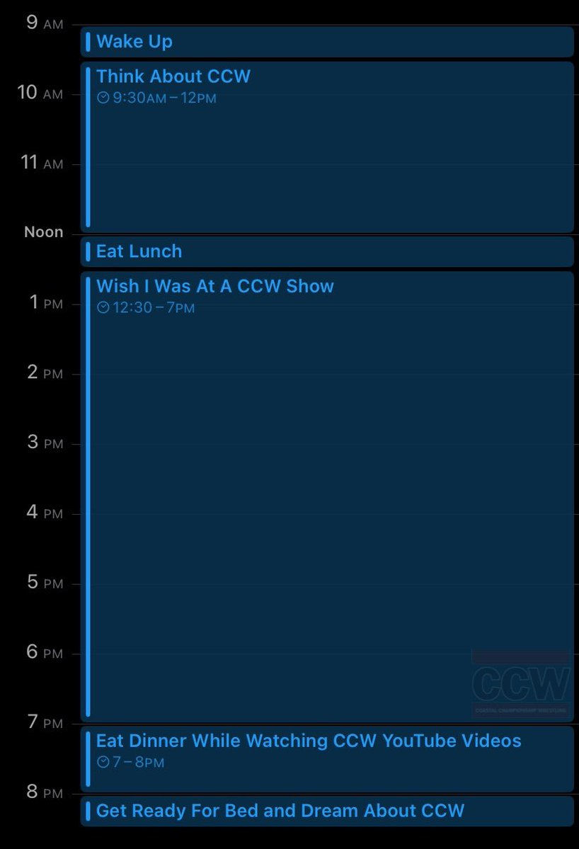 CCWAliveTV's tweet image. Todayβs schedule is looking pretty busyβ¦