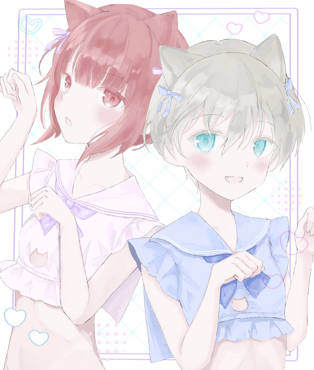 _11rock's tweet image. Neko Mimi Mode レーベ&amp;amp;マックス！
#艦これ