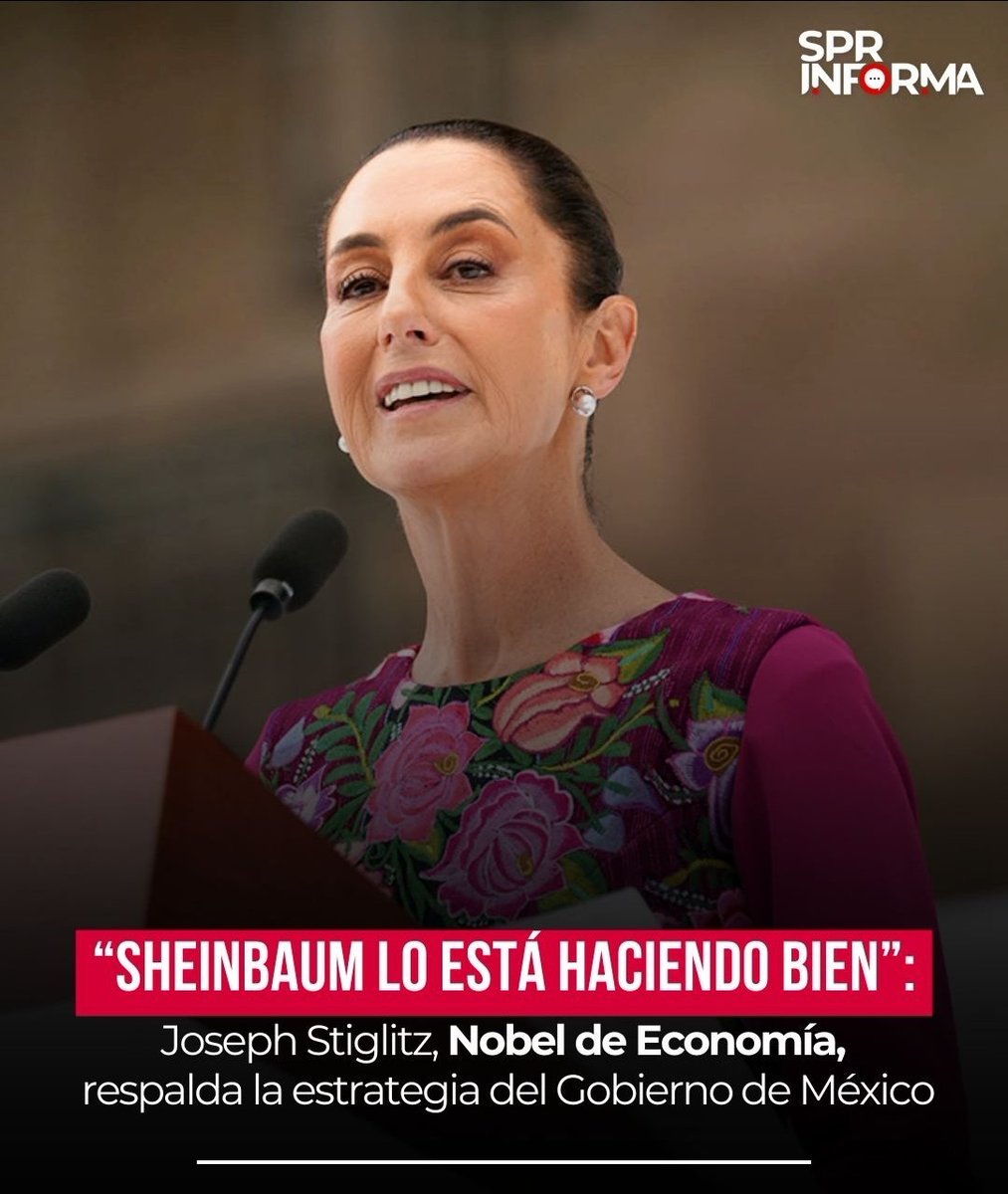 catrina_nortena's tweet photo. 🚨 NO, No lo dice la 4T, lo diceJoseph Stiglitz, NOBEL DE ECONOMÍA

"Sheinbaum lo está haciendo bien"

Reconocie la estrategia de @Claudiashein y el Plan México que fortalece el mercado interno, apoya a las PyMEs y generar empleo... https://t.co/kMAeoGb6do
