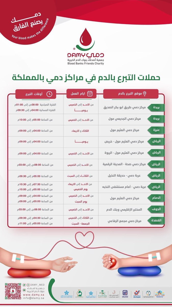 تبرعك بالدم يُحدث فارقاً في حياتهم 🤍🩸