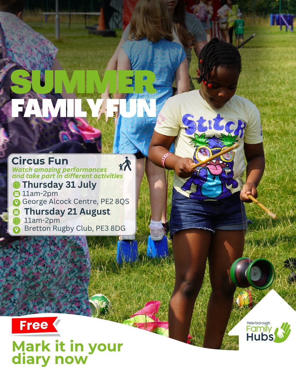 PeterboroughCC's tweet image. 🤹♂️ Ever wanted to juggle or spin plates? Join us for an action-packed day of circus skills and amazing live
No booking needed – just turn up!
👉 Find out more here pulse.ly/0skaujdgq7