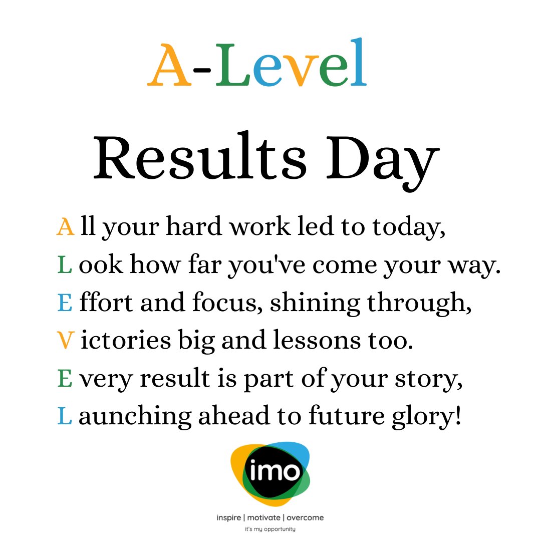 IMO Charity (@imocharity) on Twitter photo Good luck to everyone receiving A-Level results today! 🎓✨If things didn’t go as planned, don’t worry, you still have options. Reach out to IMO for advice and support on your next steps 💬
#ALevelResults #ResultsDay #Support #NextSteps
<a href="/blackburndarwen/">Blackburn with Darwen Council</a> Good luck to everyone receiving A-Level results today! 🎓✨If things didn’t go as planned, don’t worry, you still have options. Reach out to IMO for advice and support on your next steps 💬
#ALevelResults #ResultsDay #Support #NextSteps
<a href="/blackburndarwen/">Blackburn with Darwen Council</a>