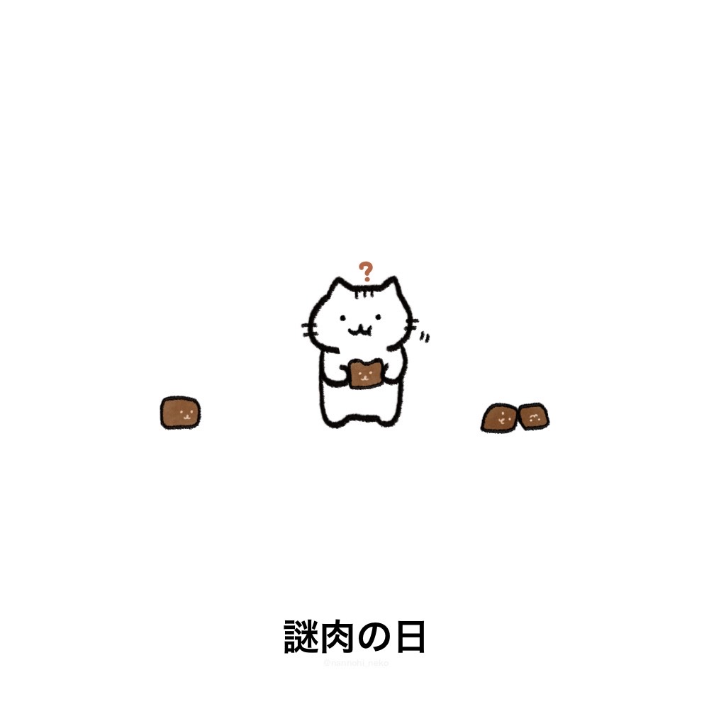 nannohi_neko's tweet image. #今日は何の日 #猫 #ねこ 
#謎肉の日