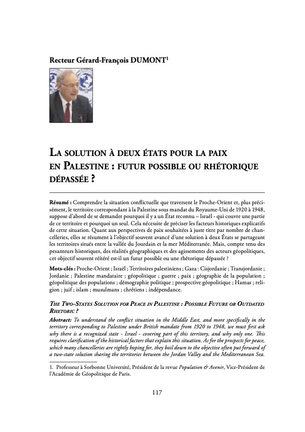 « La France va reconnaître l'Etat de Palestine » : que penser de la dimension #géopolitique de ce conflit du Proche-Orient ? Lire l’analyse de <a href="/gfdumont/">GF Dumont</a>  : « Futur possible ou rhétorique dépassée ? » dans Géostratégiques shs.hal.science/halshs-0508427…