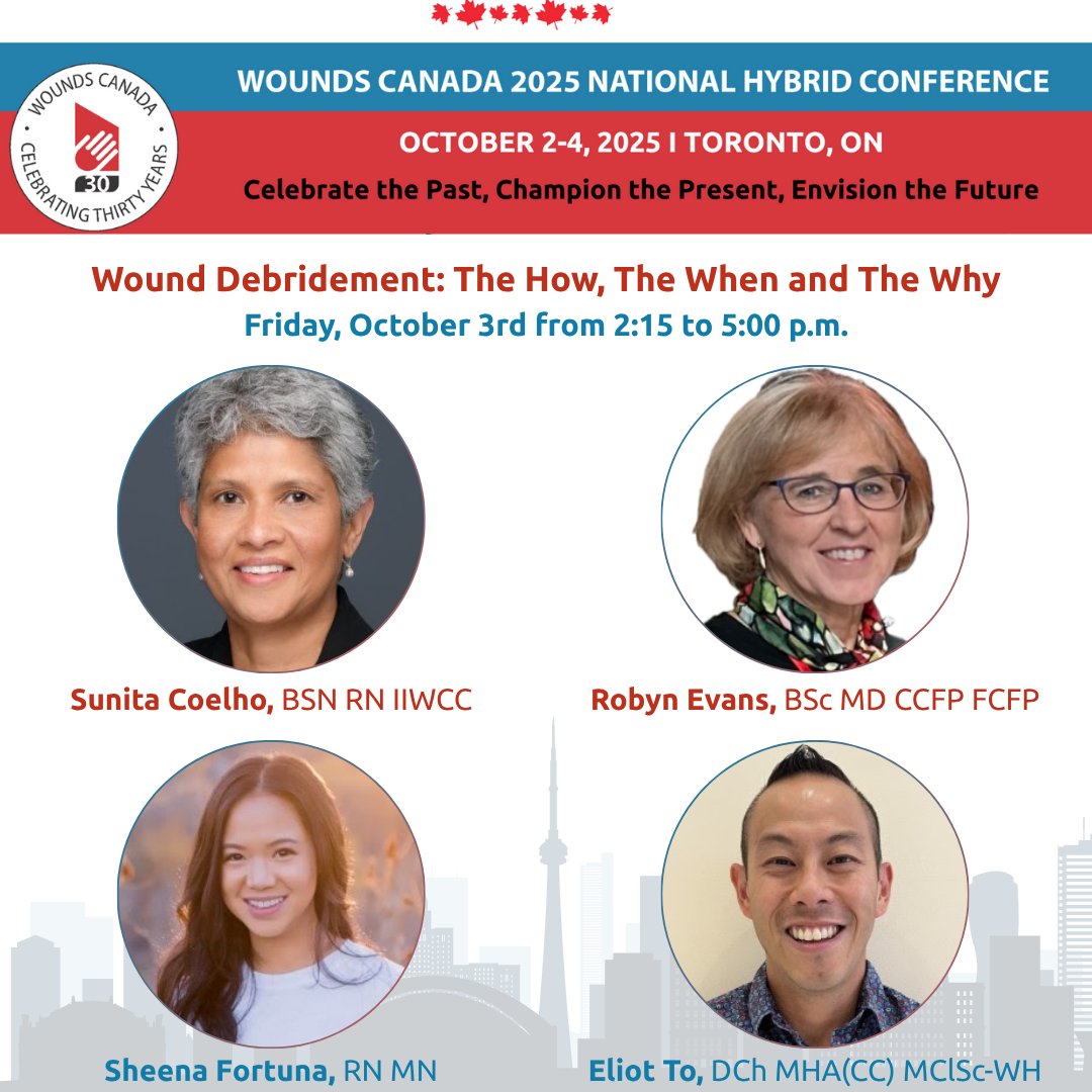 Join our hands-on debridement workshop and take your wound care expertise to the next level. This exclusive session is limited to 50 participants and included in your conference fee — but registration is required!

🖊️ Register now: woundscanada2025.ca