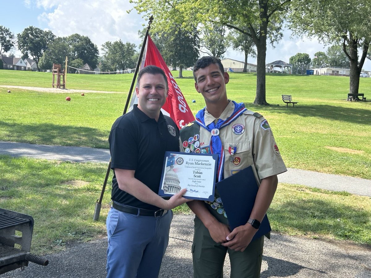 RepMackenzie's tweet image. I had the honor of celebrating Tobias Scott on achieving the rank of Eagle Scout. For his Eagle Project, Tobias built and installed 10 benches and 10 bunny huts for the Peaceable Kingdom Animal Shelter in Whitehall. His project is a great example of service, compassion, and…