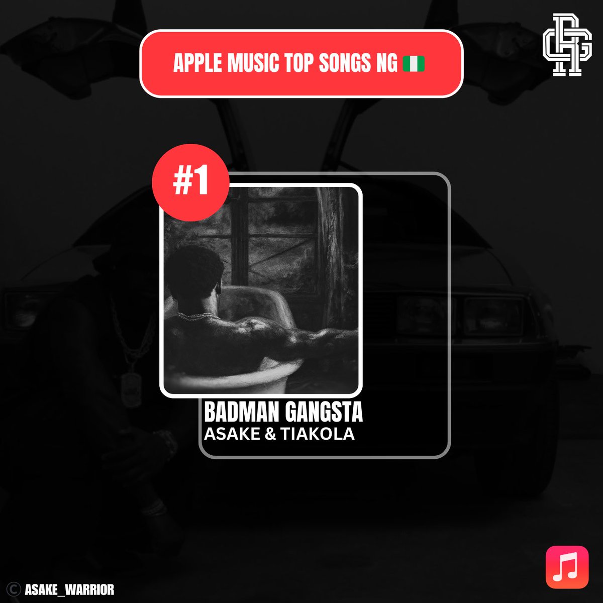 Asake_warrior's tweet image. 🚨 @asakemusik & @Tiakola_Meloo - BADMAN GANGSTA peaks #1 (+1) on NG 🇳🇬 Apple Music Chart 🔥 🪖
-it becomes Asake's Third number 1 so far in 2025