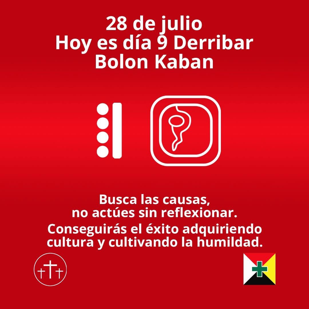 El día de hoy es 9 Derribar – Bolon Kaban
El libro maya afirma:
“En el día de Movimiento creó la primera tierra firme, cuando aún no estábamos nosotros.” (Chilam Balam, Libro de los Kines)
#IglesiaMaya #FelizLunes #Mexico
