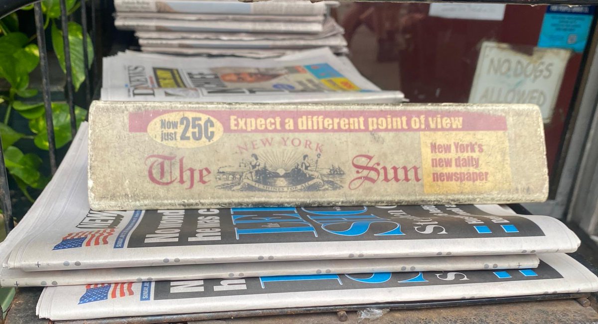 Efune's tweet image. So, should we bring The @NewYorkSun back to the news stands?! What say you?