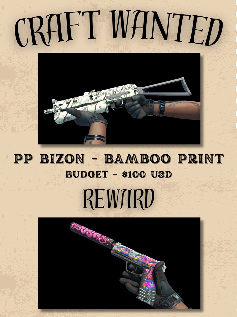 EvilWizardCS's tweet image. FIRST CRAFT BOUNTY 🔫

RULES ARE PINNED TO MY PROFILE 🔥

If anyone wants to help me create a better wanted poster template, please reach out because I suck at graphic design lol

RTS appreciated 😁