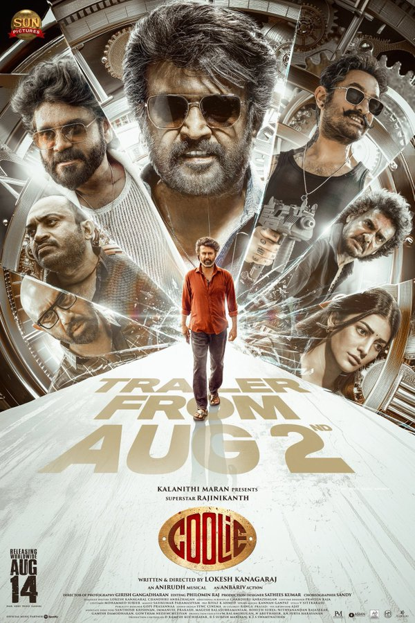 🚂 #Coolie is coming… and it’s fully loaded!

👑 Rajinikanth 🔫 Aamir Khan 🎶 Anirudh 🎬 Lokesh Kanagaraj The biggest mass crossover of the decade.

📽️ Trailer drops Aug 2 🌍 Release: Aug 14
Gear up for fireworks 💥 
#CoolieThePowerHouse #Rajinikanth #AamirKhan #CoolieFromAug14