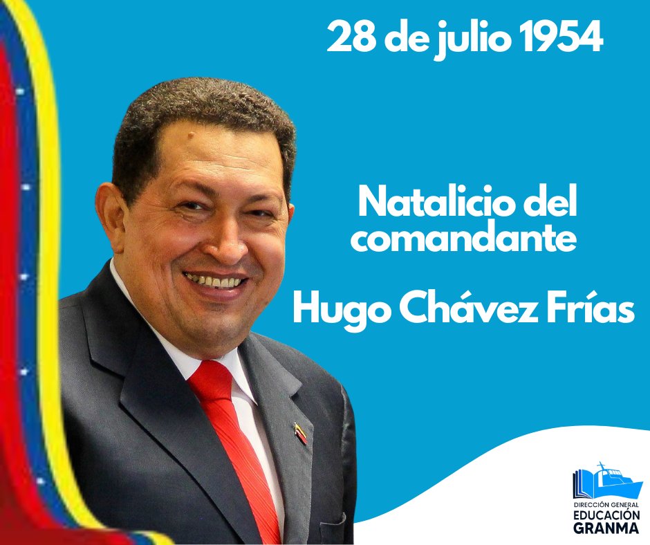 Hoy, 28 de julio, conmemoramos el natalicio de Hugo Chávez Frías, el  Comandante Eterno y gran amigo de Cuba, quien con su pensamiento  bolivariano transformó la historia de Venezuela y fortaleció los lazos  de hermandad con nuestra patria.