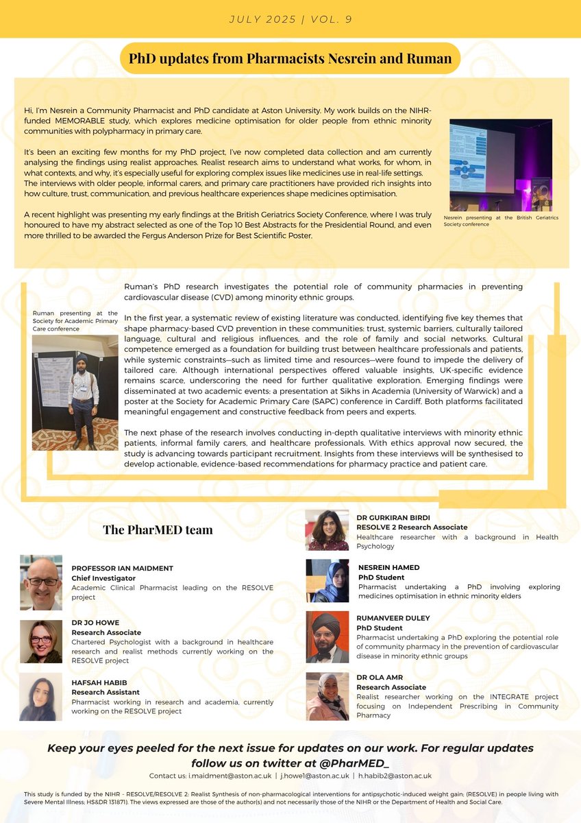 PharMED (@pharmed_) on Twitter photo The ninth issue of our newsletter is out! We hope you enjoy! Included in this issue is our #RESOLVE study just published in Obesity Reviews!
<a href="/Prof_Ian_M/">Professor Ian Maidment</a> <a href="/DrJoHowe/">Jo Howe</a> <a href="/Hafsah_Habib/">Hafsah Habib</a> <a href="/NesreinHamed/">Nesrein Hamed</a> <a href="/Ruman_Duley/">Ruman Duley</a> <a href="/birdigk93/">Gurkiran Birdi</a> <a href="/RachelUTG/">Rachel Upthegrove MBE</a> <a href="/amy_ahern/">Amy Ahern</a> <a href="/awalsh9890/">Annie Walsh</a> <a href="/Aston_Pharmacy/">Aston Pharmacy School</a> <a href="/bsmhft/">BSMHFT NHS Mental Health</a> The ninth issue of our newsletter is out! We hope you enjoy! Included in this issue is our #RESOLVE study just published in Obesity Reviews!
<a href="/Prof_Ian_M/">Professor Ian Maidment</a> <a href="/DrJoHowe/">Jo Howe</a> <a href="/Hafsah_Habib/">Hafsah Habib</a> <a href="/NesreinHamed/">Nesrein Hamed</a> <a href="/Ruman_Duley/">Ruman Duley</a> <a href="/birdigk93/">Gurkiran Birdi</a> <a href="/RachelUTG/">Rachel Upthegrove MBE</a> <a href="/amy_ahern/">Amy Ahern</a> <a href="/awalsh9890/">Annie Walsh</a> <a href="/Aston_Pharmacy/">Aston Pharmacy School</a> <a href="/bsmhft/">BSMHFT NHS Mental Health</a>