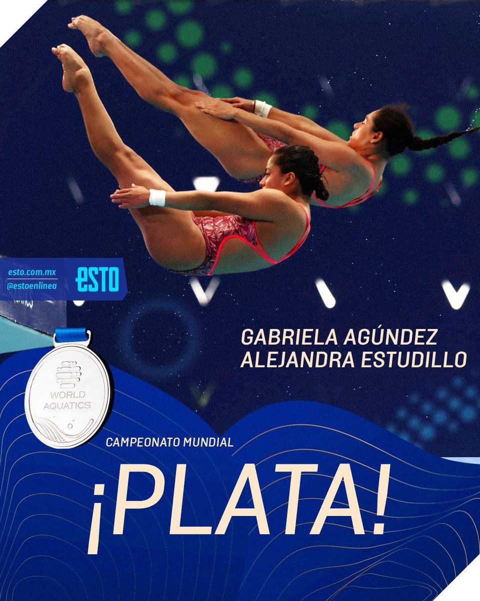 🥈✨ ¡Gabriela Agúndez y Alejandra Estudillo conquistan la PLATA en el Mundial Acuático de Singapur en plataforma sincronizado de 10 metros!

Hoy demuestran que México está entre las grandes potencias del mundo.

¡Gracias por dejar el nombre de México en lo más alto! 
🇲🇽🥇