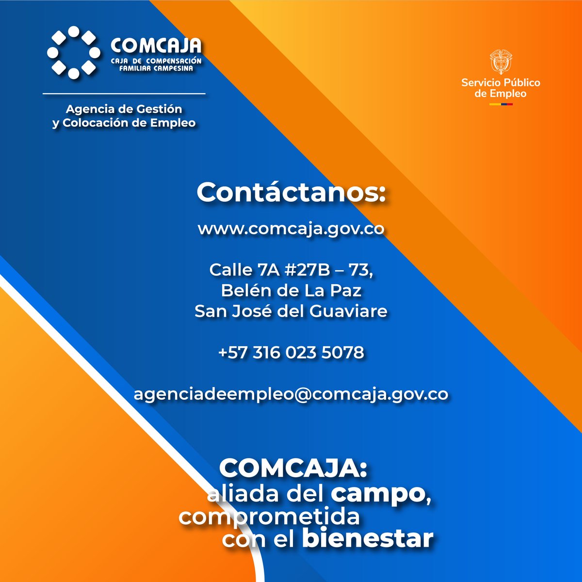 🎯 ¿Buscas empleo?
En COMCAJA conectamos tu talento con oportunidades reales.
✅ Vacantes activas
✅ Orientación laboral
✅ Registro gratis

🌱 COMCAJA: aliada del campo, comprometida con el bienestar.
#Empleo #Trabajo #Vacantes #COMCAJAEmpleo #AfiliadosCOMCAJA