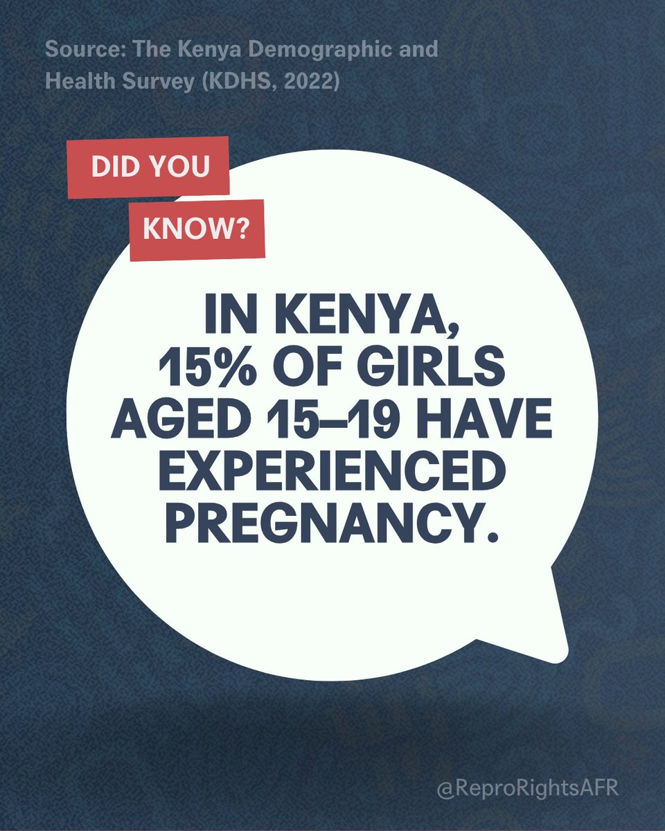 ReproRightsAFR's tweet image. Girls are dropping out of school due to teen pregnancy, and the long-term impact of this should not be underestimated. The statistics reveal a deeper problem, exposing gaps in both education and child protection systems.
The launch of the “Upholding the Fundamental Right to…