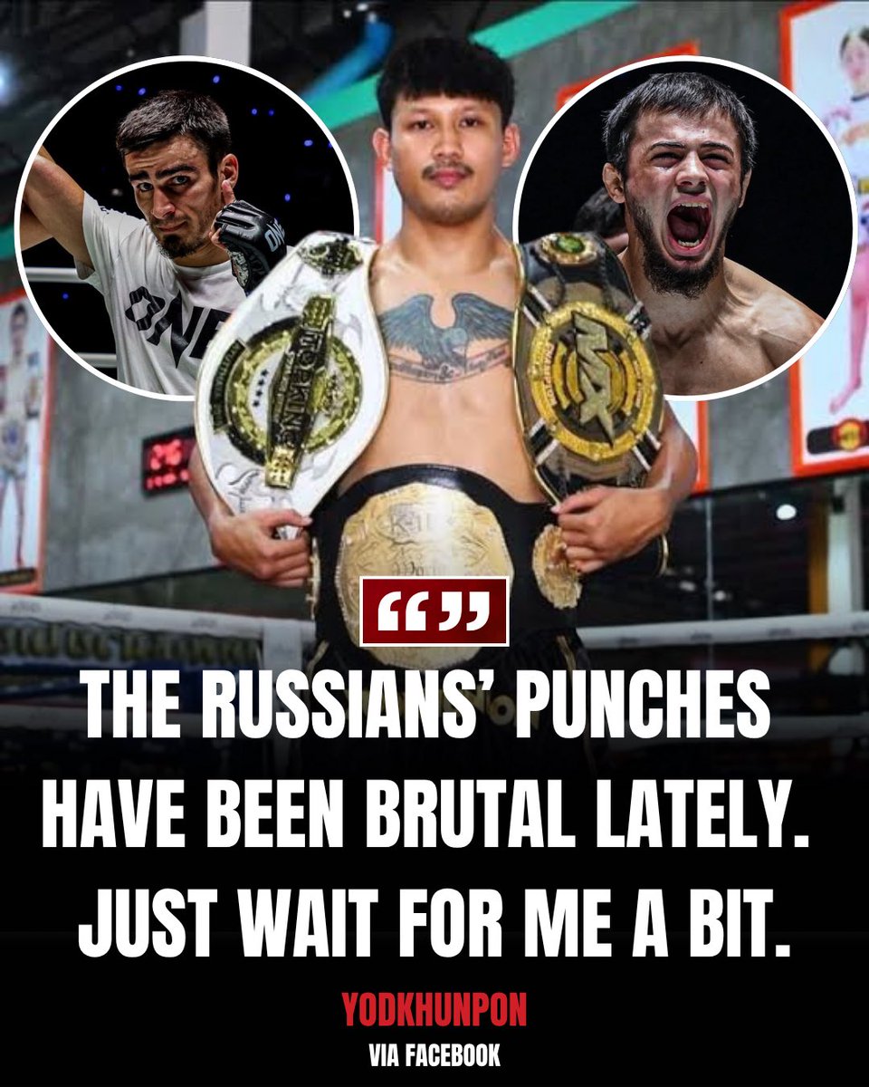 TetsuyaMT789's tweet image. Yodkhunpon is ready to face top Russian 🇷🇺 fighters in ONE at 65 kg, such as Dayakaev and Osmanov. I can’t wait for him to join ONE soon 🔥
Via FB: Yodkhunpon Weerasakreck