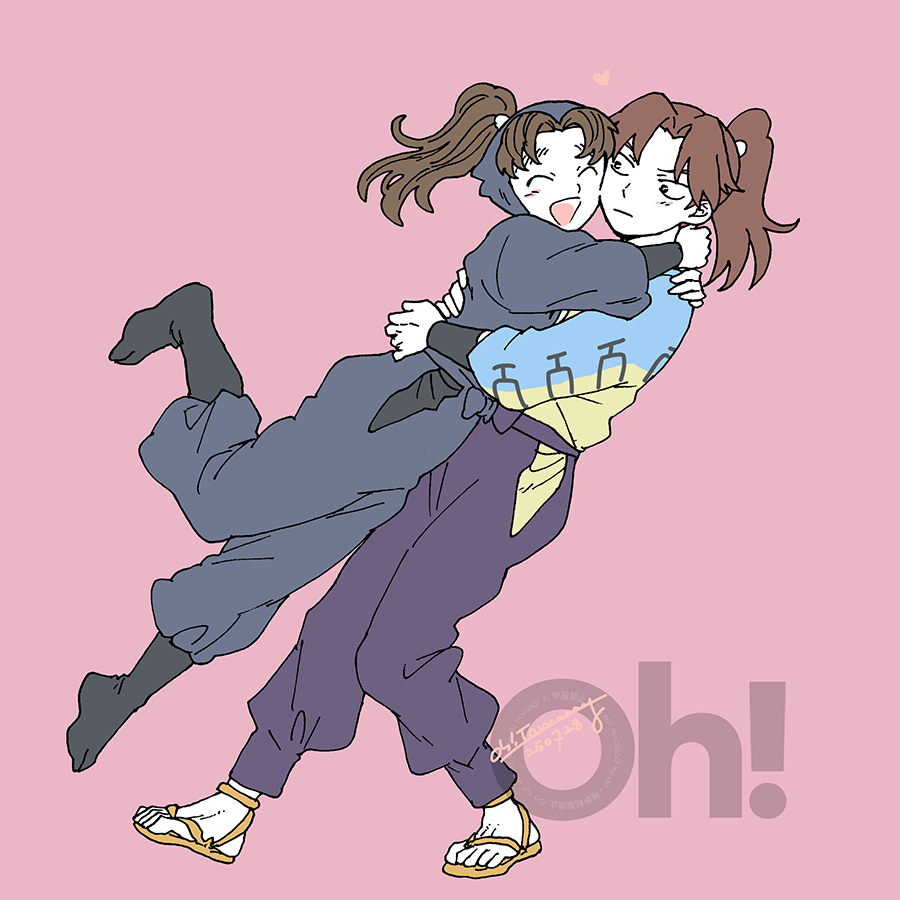 「利こま大小練習 りちちさんだーいすき」|おおとみのイラスト
