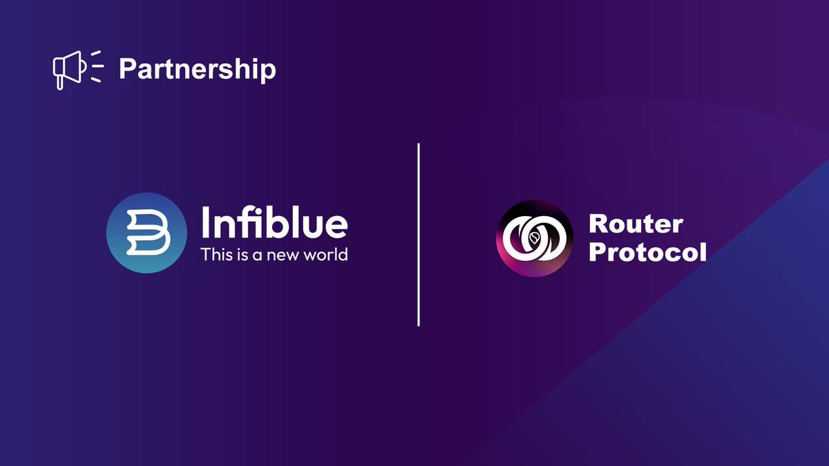 Infiblue World (@infibluenft) on Twitter photo 🤝 Partnership Announcement
#InfiblueChat is thrilled to partner with <a href="/Routerprtocl/">Router Protocol</a> — a Layer-1 blockchain pioneering chain abstraction and seamless interoperability.
Together, we’re bridging ecosystems and powering the future of cross-chain social experiences. 🌐✨ 🤝 Partnership Announcement
#InfiblueChat is thrilled to partner with <a href="/Routerprtocl/">Router Protocol</a> — a Layer-1 blockchain pioneering chain abstraction and seamless interoperability.
Together, we’re bridging ecosystems and powering the future of cross-chain social experiences. 🌐✨