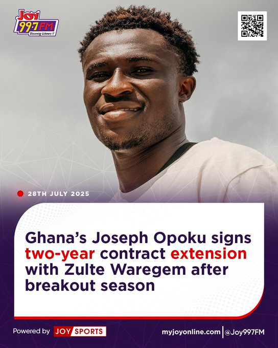 LuvFM995's tweet image. Ghana’s Joseph Opoku signs two-year contract extension with Zulte Waregem after breakout season

myjoyonline.com/ghanas-joseph-…

#LuvSports