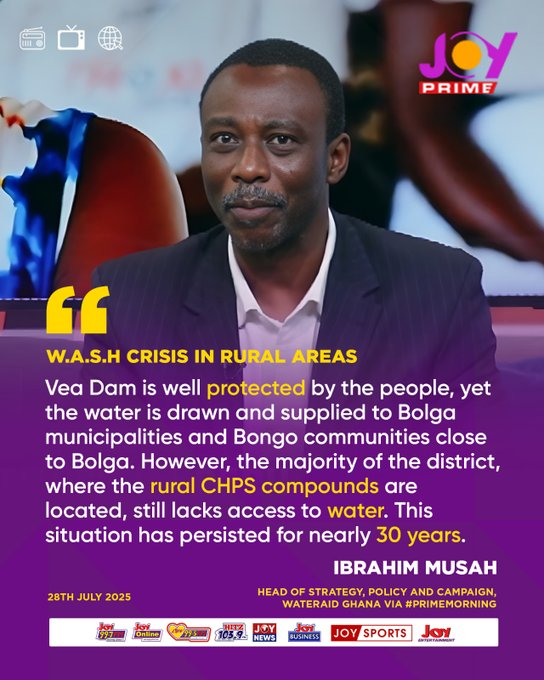 LuvFM995's tweet image. W.A.S.H Crisis in Rural Areas: Vea Dam is well protected by the people — Ibrahim Musah, Head of Strategy, Policy and Campaign, WaterAid Ghana

#LuvNews