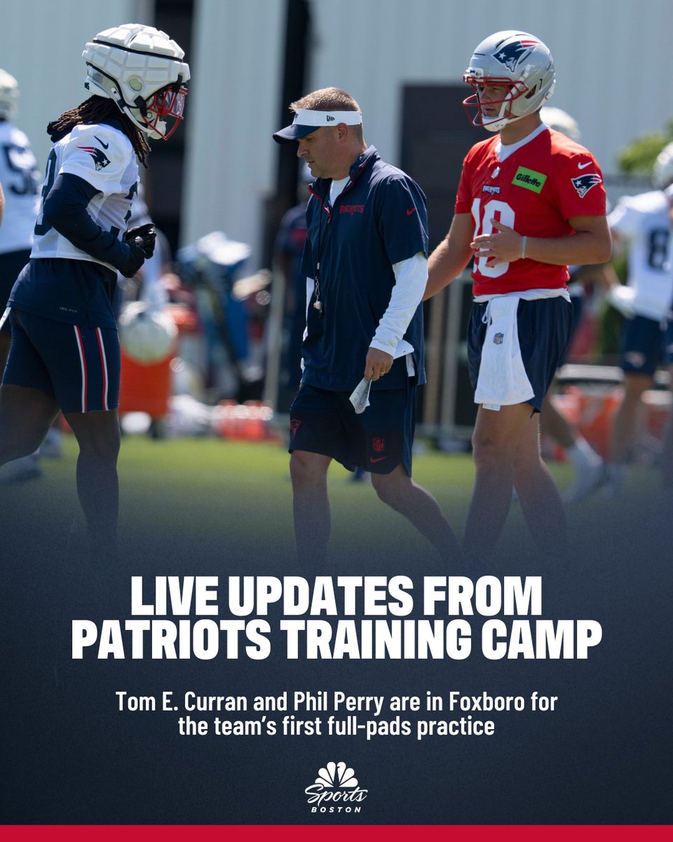 NBC Sports Boston (@nbcsboston) on Twitter photo Now the real fun begins 🍿
<a href="/tomecurran/">Tom E. Curran</a> and <a href="/PhilAPerry/">Phil Perry</a> bring you the latest updates from the Patriots' first full-pads practice of training camp 🔗 trib.al/OvEo43r Now the real fun begins 🍿
<a href="/tomecurran/">Tom E. Curran</a> and <a href="/PhilAPerry/">Phil Perry</a> bring you the latest updates from the Patriots' first full-pads practice of training camp 🔗 trib.al/OvEo43r