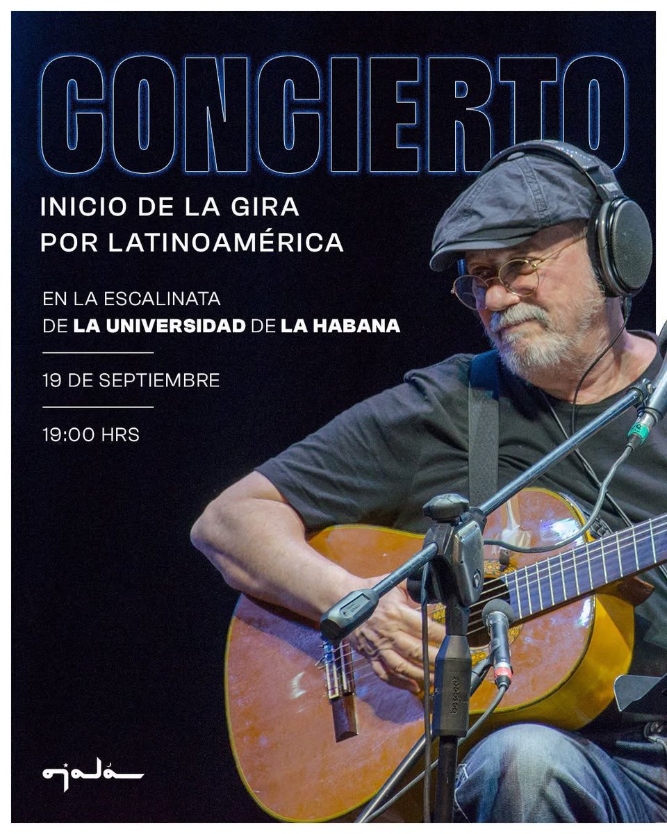 Silvio Rodriguez, the #GOAT, will kick off his Latin American tour in Havana, Cuba.

He will perform a free concert on the steps of Havana University, alma mater of hundreds of thousands of Cubans.

Don't miss this opportunity to enjoy the music of one of the greatest.