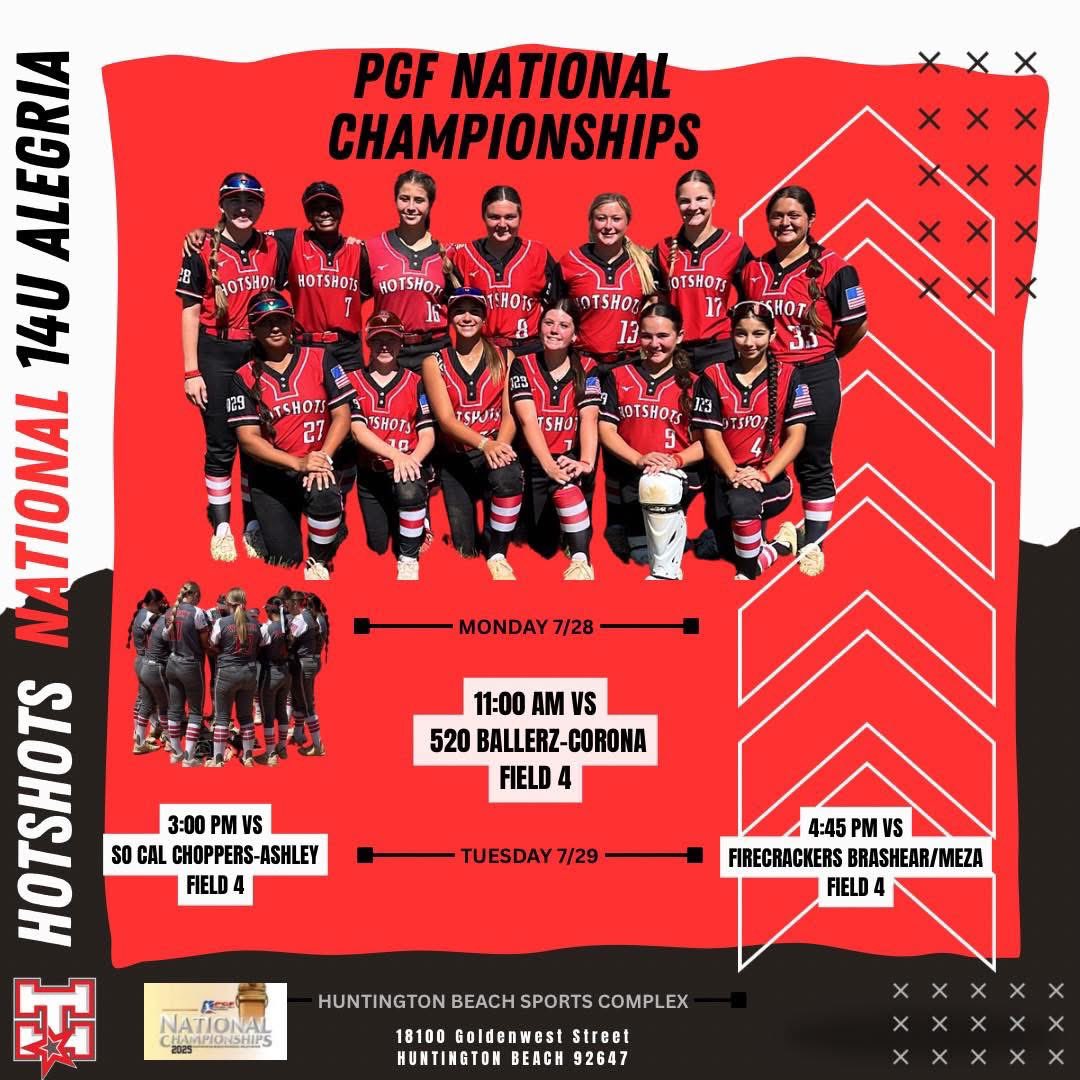 Pool Play starts today at <a href="/PGFnetwork/">PGF</a> Nationals! Excited to play with team!! #bangbang
<a href="/hotshotsnation/">Hotshots Fastpitch</a> <a href="/tagupSoftball/">tagup</a> <a href="/LineDsoftball/">Line Drive Media</a> <a href="/SBRRetweets/">Softball Recruiting Reposts</a> <a href="/DirectRecruits/">Direct Recruits</a> <a href="/CoastRecruitsSB/">Coast Recruits 🥎</a> <a href="/TopPreps/">SPORTS NEWS, VIDEOS, GRAPHICS, EXPOSURE & MORE</a> <a href="/TAProfileAPP/">TAP APP</a>