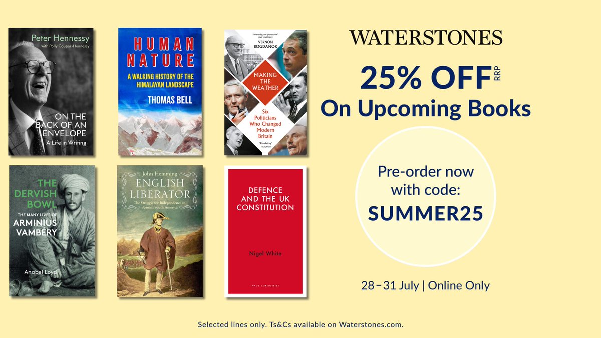 Haus Publishing (@hauspublishing) on Twitter photo We are excited to share that six of our forthcoming titles are included in the <a href="/Waterstones/">Waterstones</a> 25% off pre-order promotion!
Enjoy a 25% discount from now until Thursday 31st July when you pre-order using the code SUMMER25 at the checkout.
#Wpreorder #waterstones #hauspublishing We are excited to share that six of our forthcoming titles are included in the <a href="/Waterstones/">Waterstones</a> 25% off pre-order promotion!
Enjoy a 25% discount from now until Thursday 31st July when you pre-order using the code SUMMER25 at the checkout.
#Wpreorder #waterstones #hauspublishing