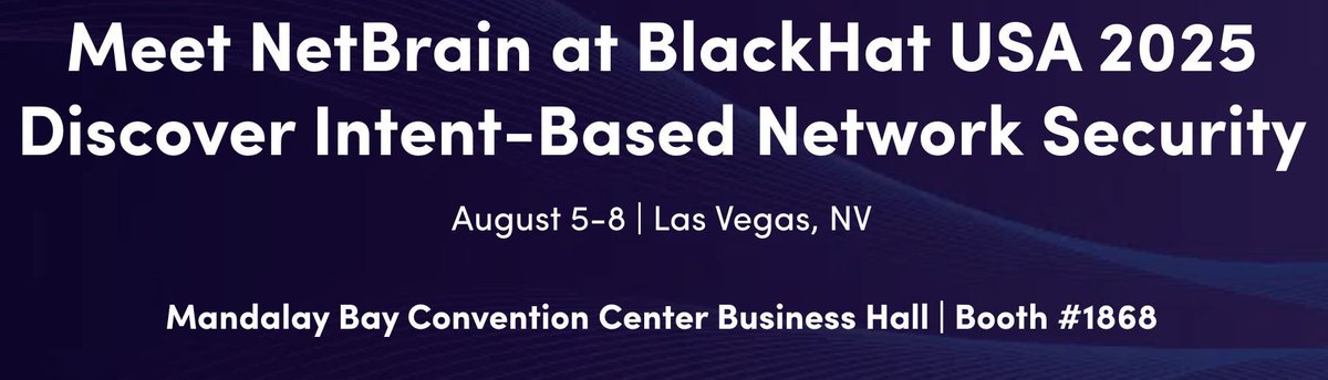 🚨 Headed to #BlackHatUSA2025?
Catch me &amp; the @netbraintechies crew at Booth 1868
Join us for a 🔥 VIP Tuesday Night Party (Aug 5) in Vegas 🎟️ netbraintech.com/events/blackha…

#NetworkAutomation #CyberSecurity #NoCodeOps #NetBrain
